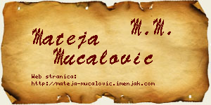 Mateja Mučalović vizit kartica